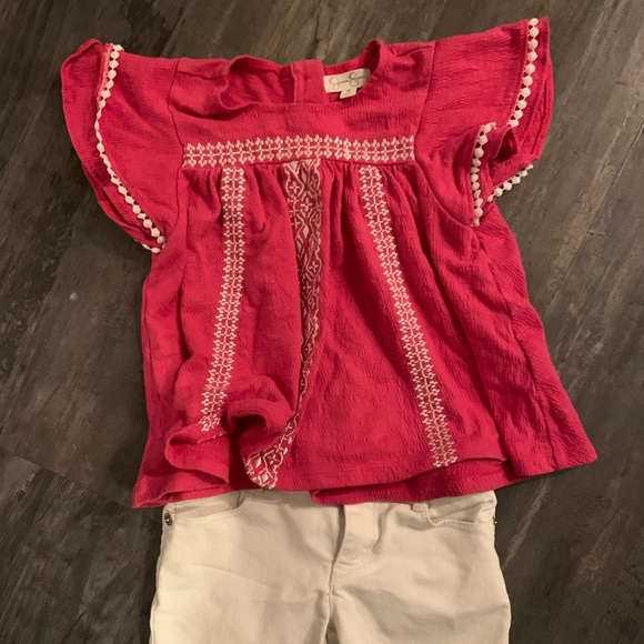 Jessica Simpson Other - Pink Embroidery Detail little girls Top & Shorts